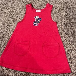 Vintage Healthtex Red Dress with Bear Embroidery